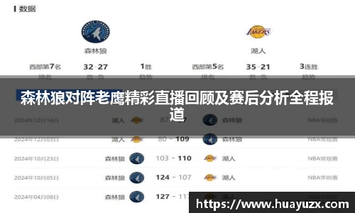 森林狼对阵老鹰精彩直播回顾及赛后分析全程报道